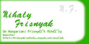 mihaly frisnyak business card